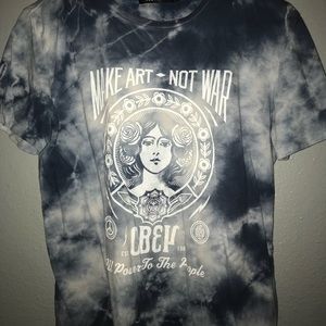 obey tie dye make art not war t-shirt